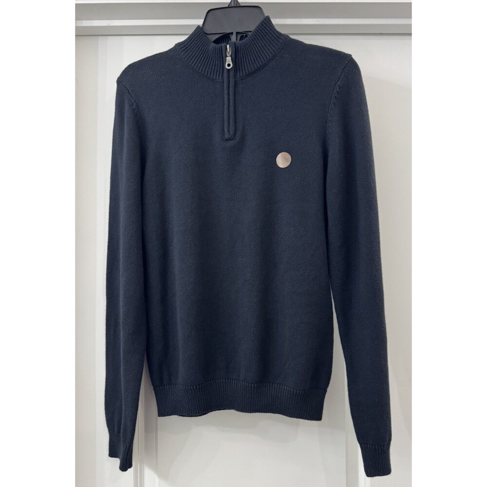 Class Club Boys Black 1/4 Zip Pullover 100% cotton Sweater Size 14/16 NWT